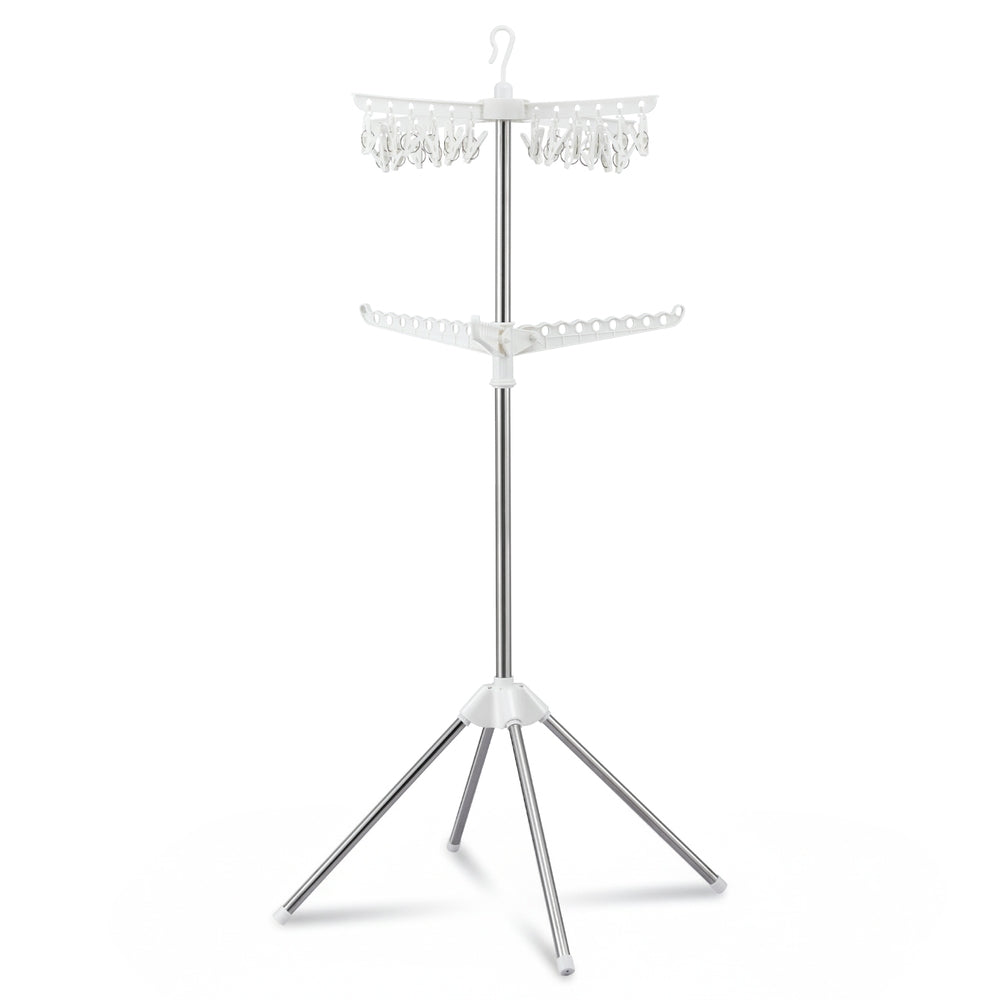 Artiss Clothes Rack Airer 2 Tier Rotatable Hanger Foldable