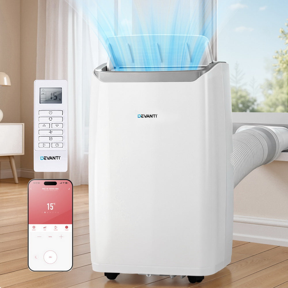 Devanti Portable Air Conditioner Dehumidifier Fan 14000BTU