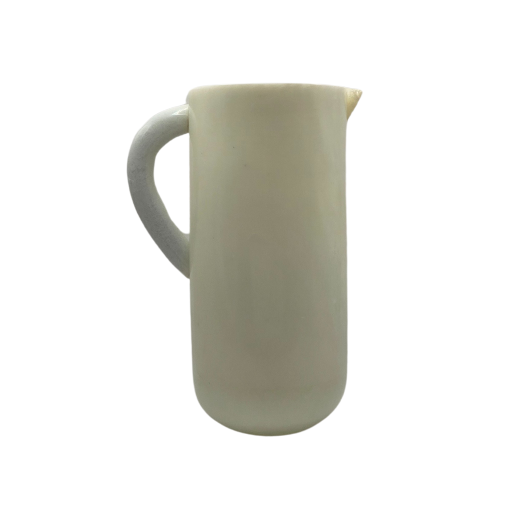 White Resin Pitcher Hand-Poured Marbled Jug