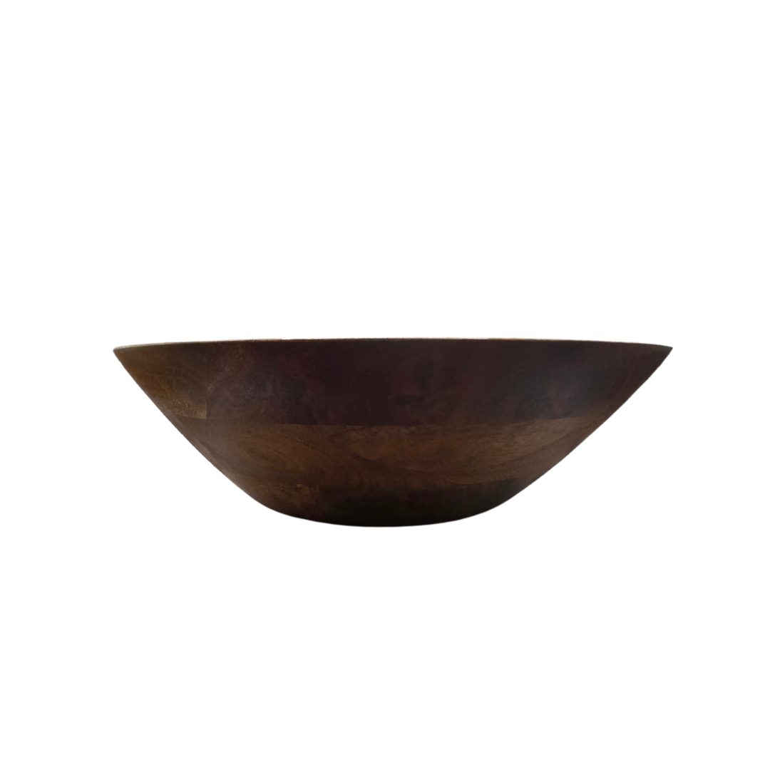 Handcrafted Mango Wood & Enamel Serving Bowl - Natural & Food-Safe
