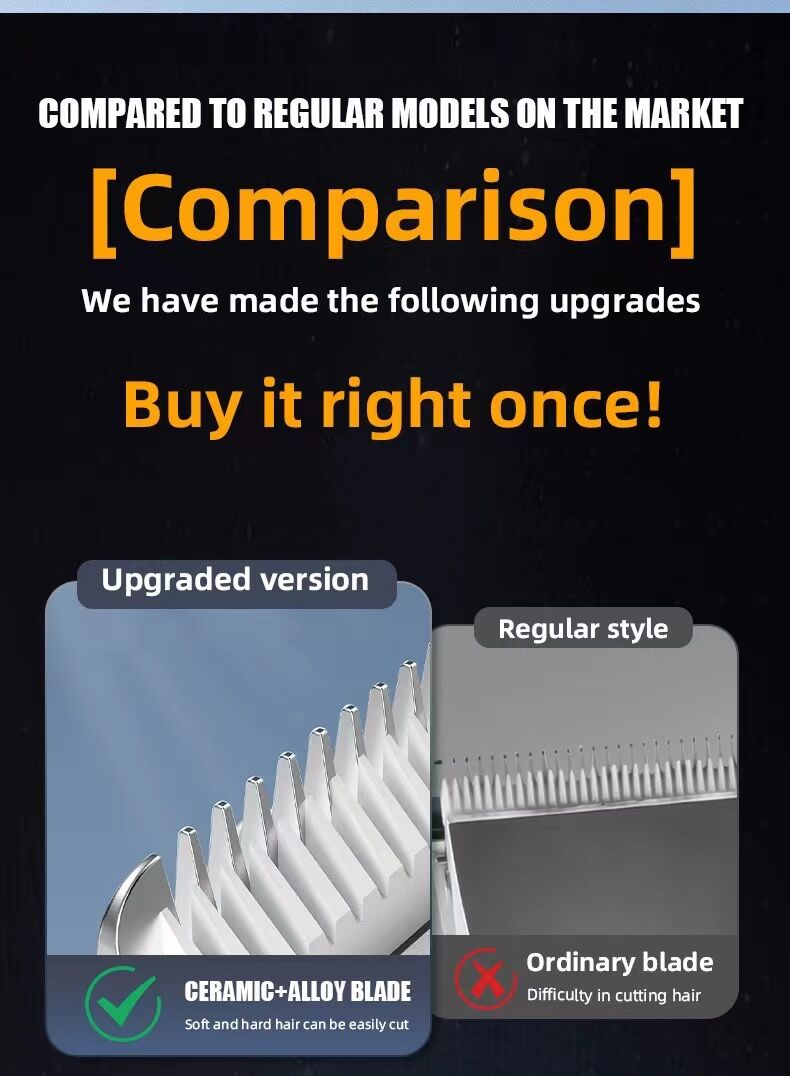 electric hair clipper two-piece set features a trendy and convenient design to meet the needs of family haircuts. It is safe and easy to operate, providing powerful and precise trimming for styling, beard and sideburns care. It can easily create an el