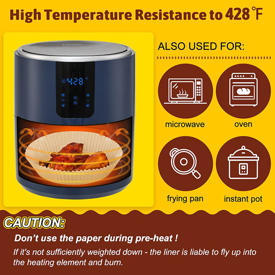 50PCS Square white Box Air Fryer Disposable Paper Liner Non-Stick Pan Parchment Baking Paper