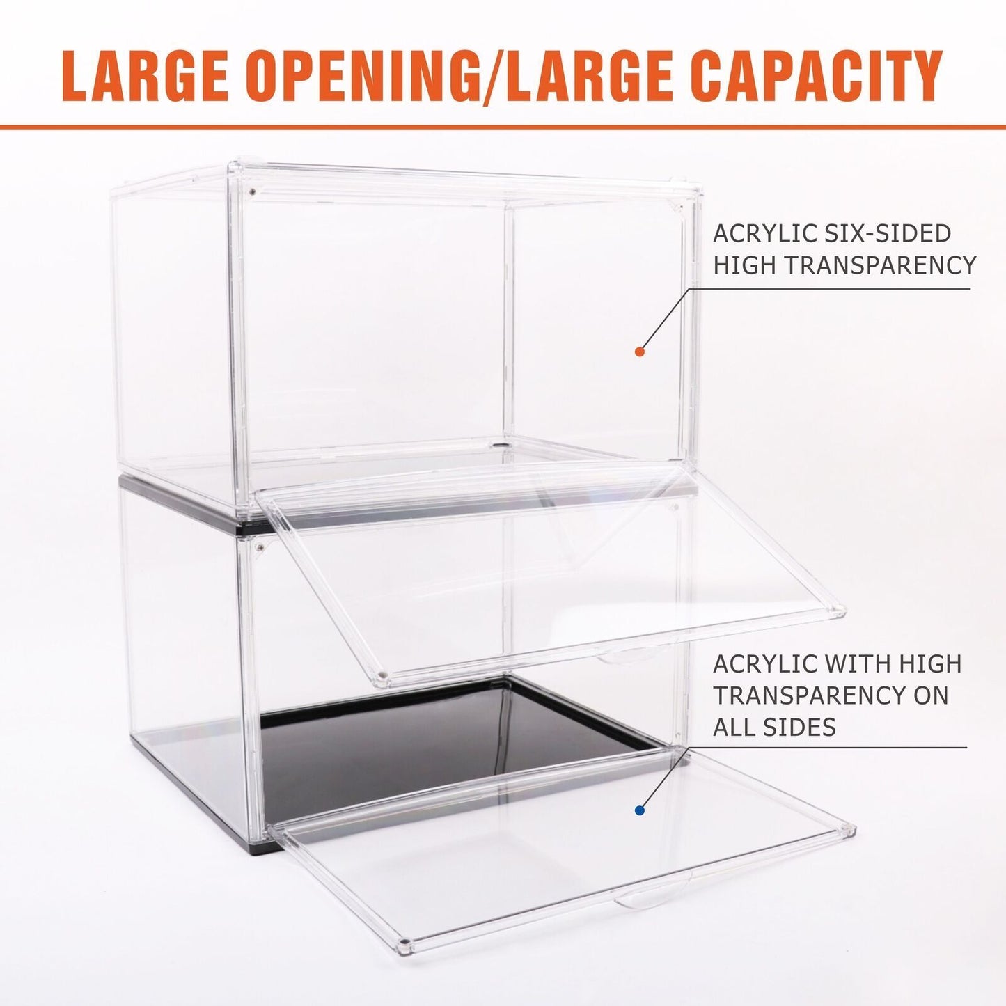 10PC Stackable Shoe Display Box Hard Acrylic Sneaker Storage Containers Case
