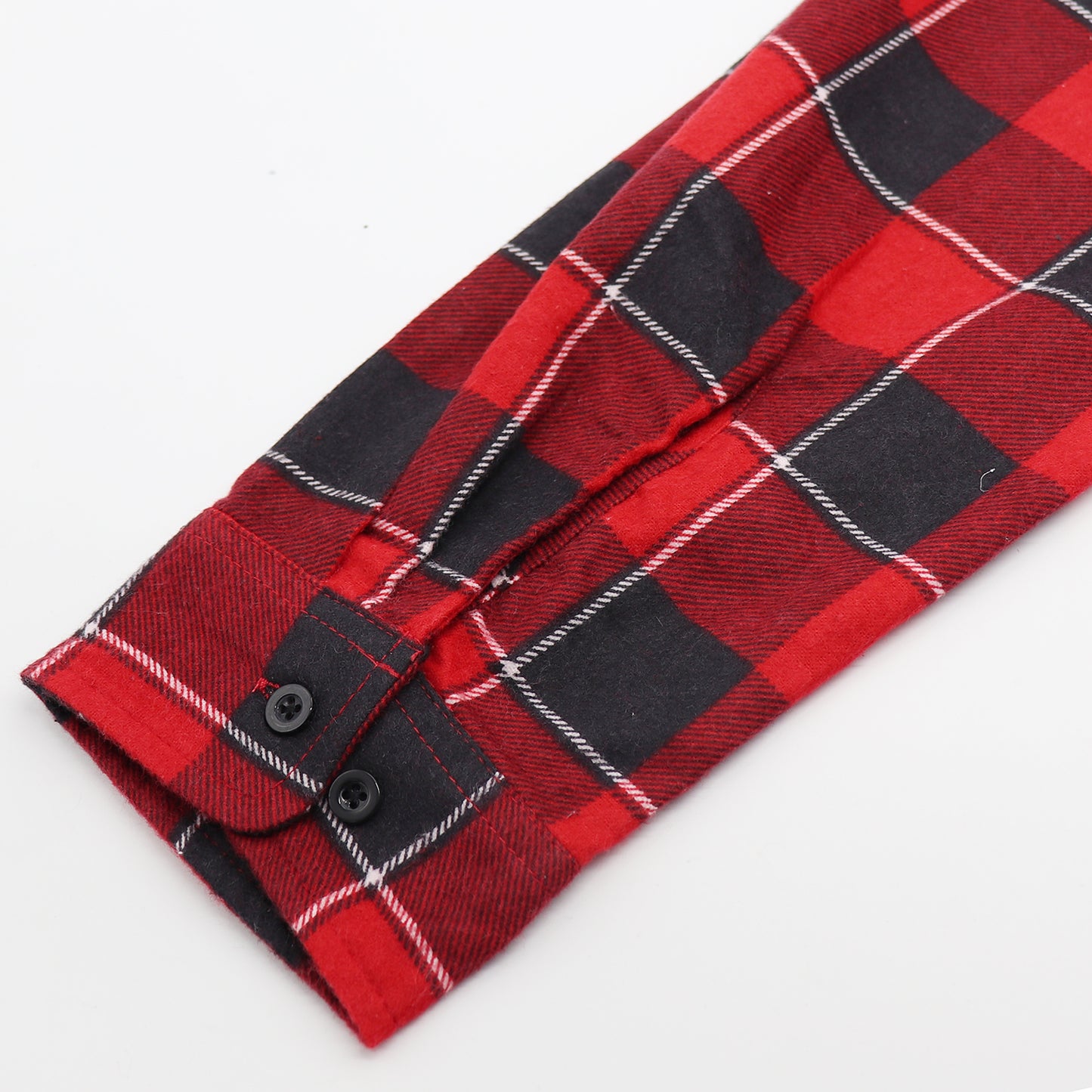 Men's 100% Cotton Flannelette Shirt Long Sleeve Plaid Check Flannel w Pockets, Lumberjack Red Buffalo Plaid, XL