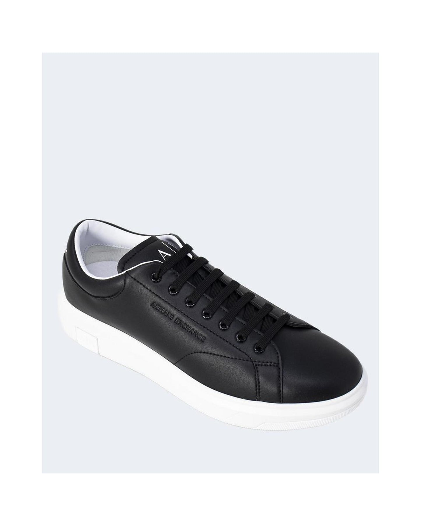 Armani Exchange Men's Black Leather Sneaker - 45 EU