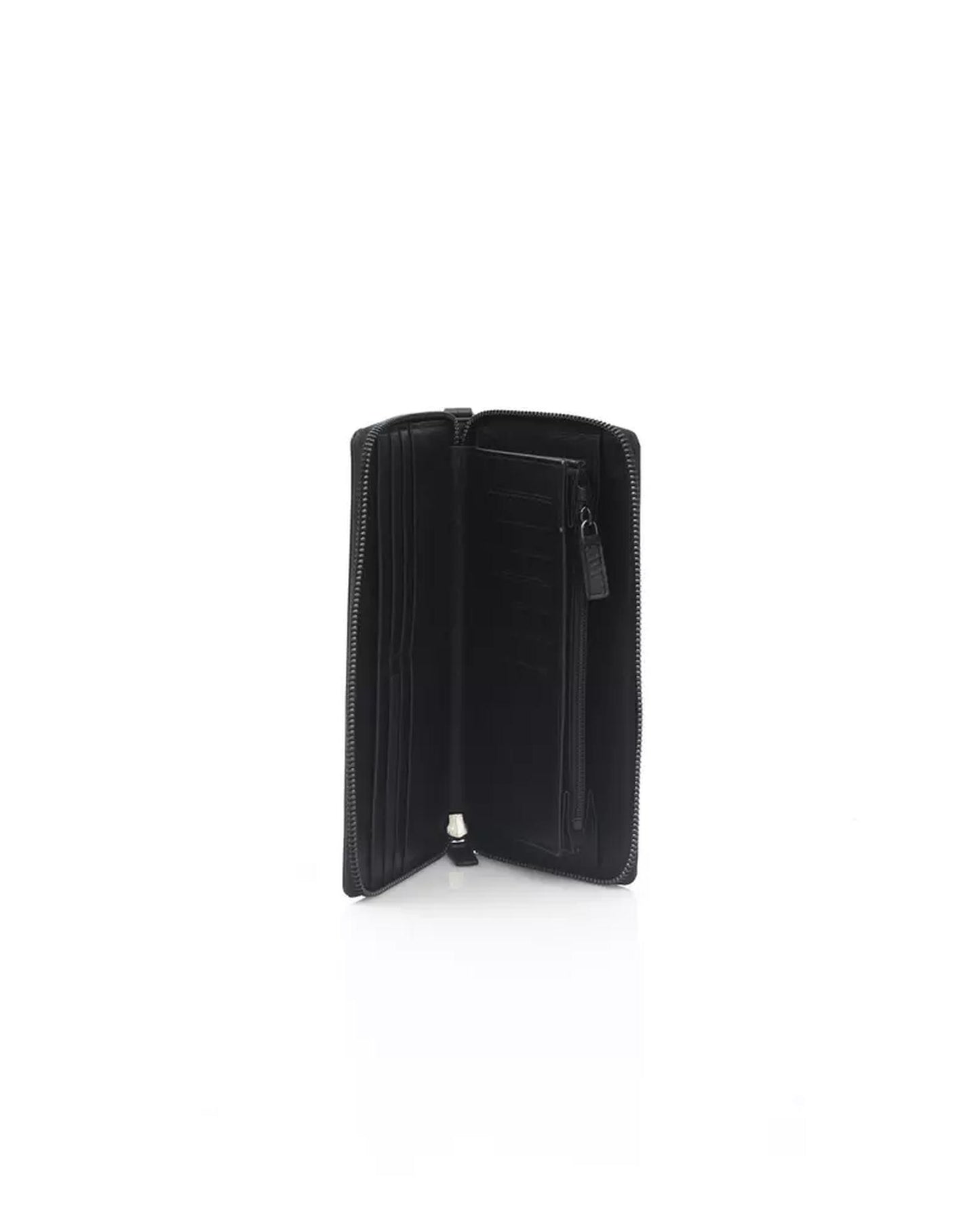 Automobili Lamborghini Men's Sleek Calfskin Leather Zip Wallet - One Size