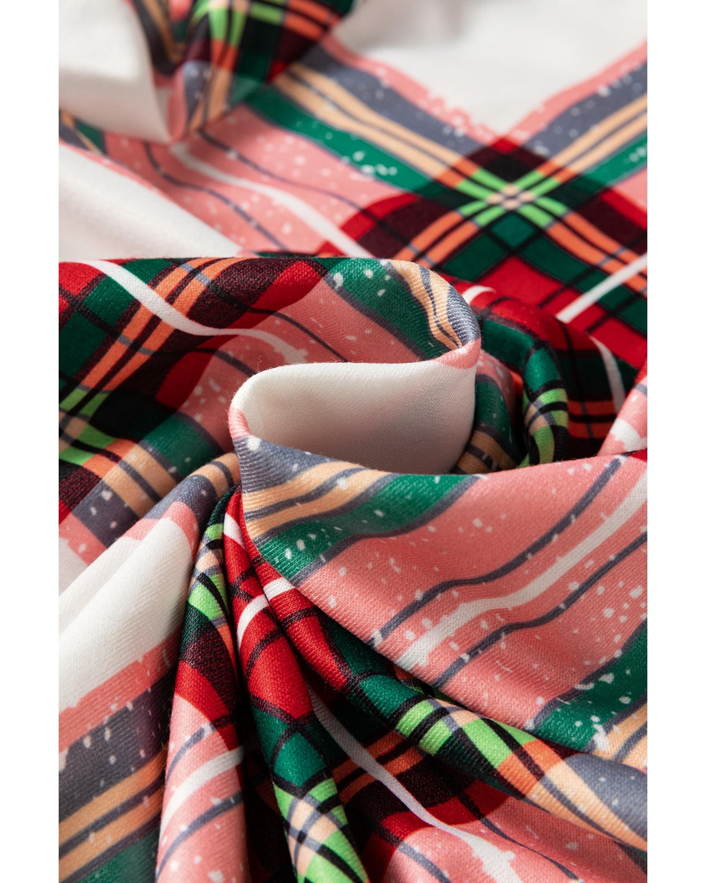 Red Christmas Plaid Allover Top and Pants Lounge Set - M