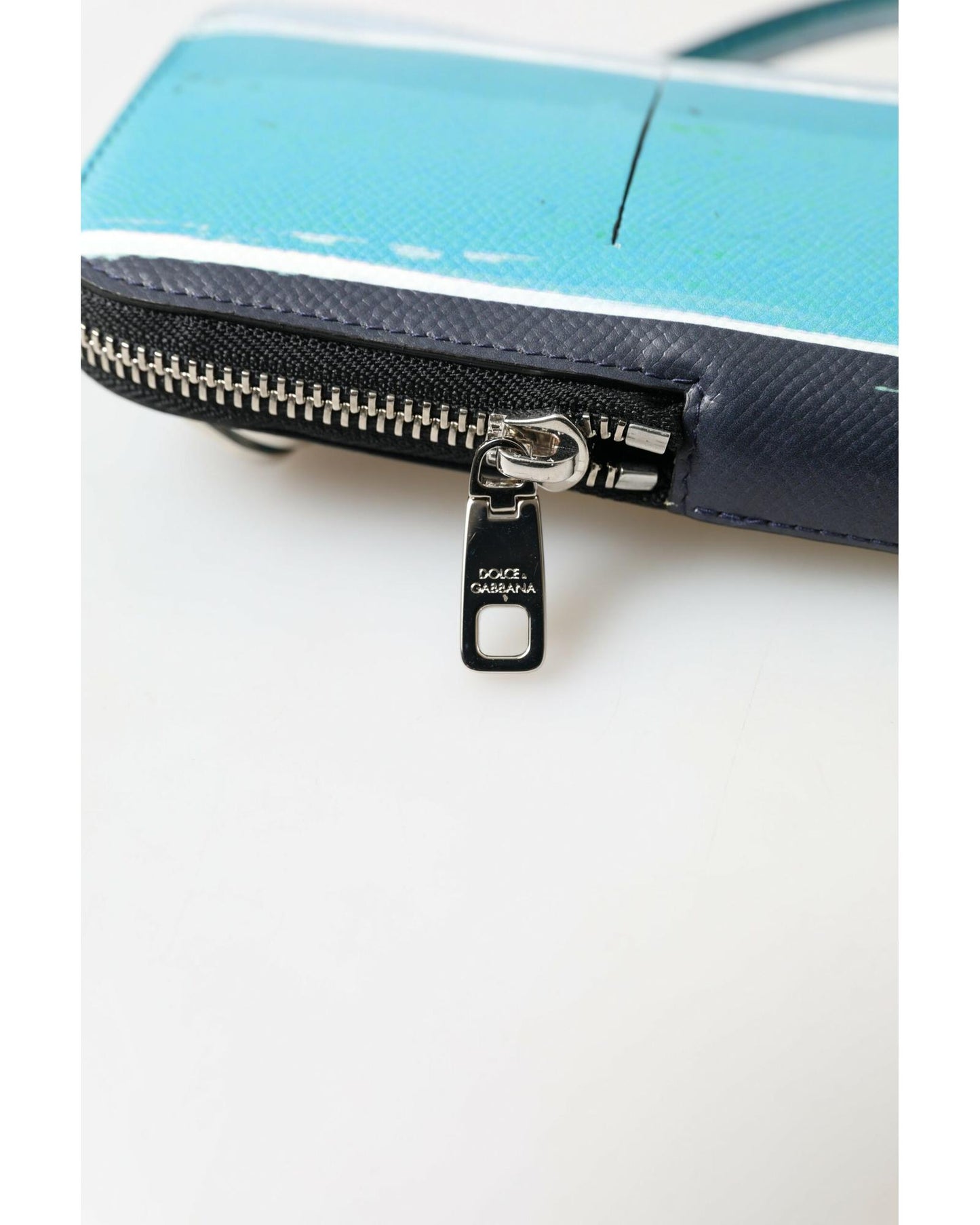 Dolce & Gabbana Men's Blue Leather Purse Crossbody Sling Phone Bag - One Size