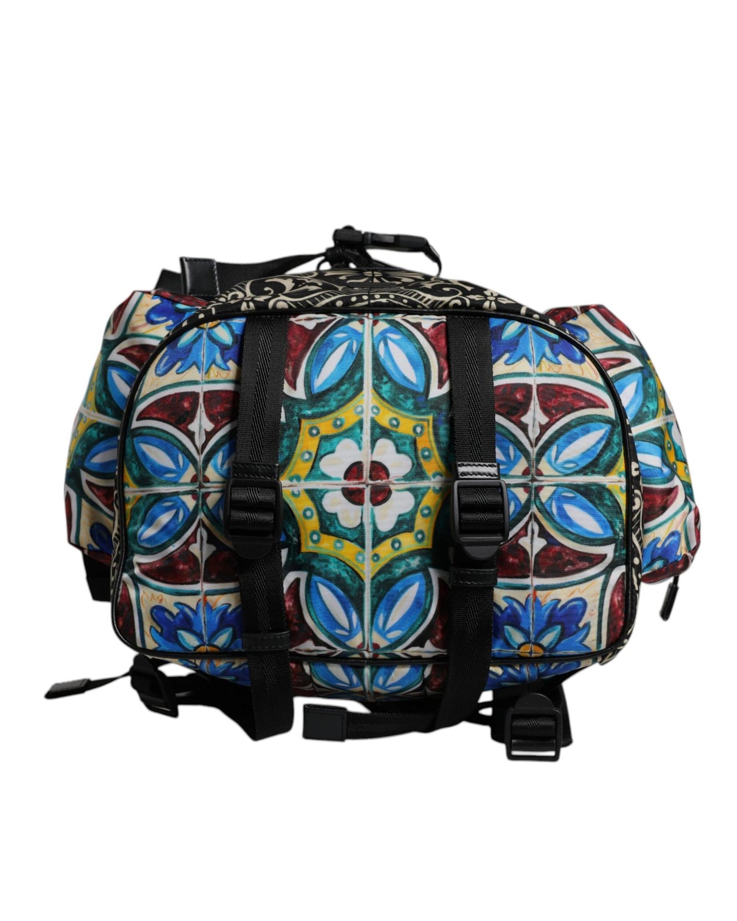 Dolce & Gabbana Men's Multicolor Maiolica Print Nylon Backpack Bag - One Size