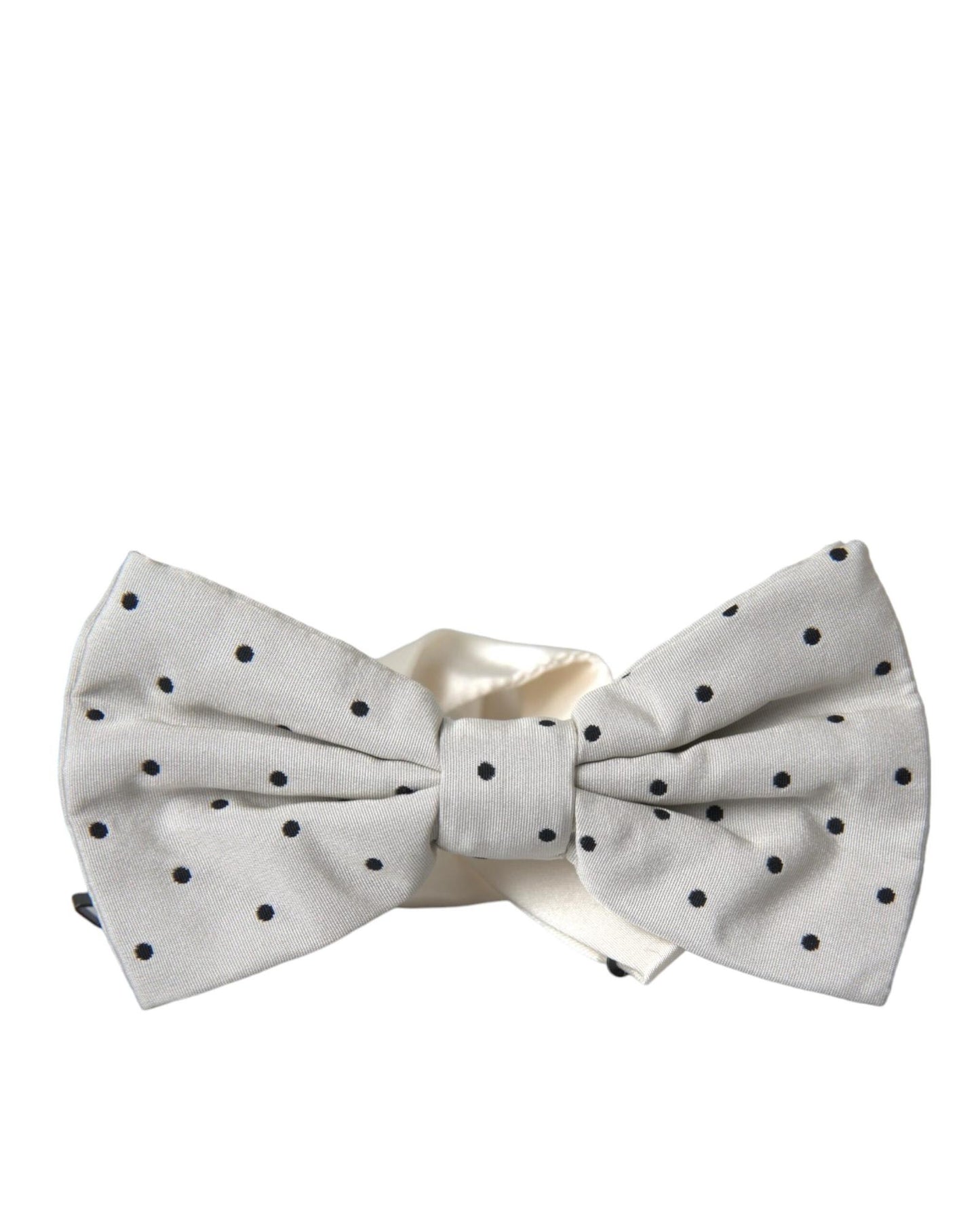 Dolce & Gabbana Men's White Black Polka Dot Polyester Bow Tie - One Size