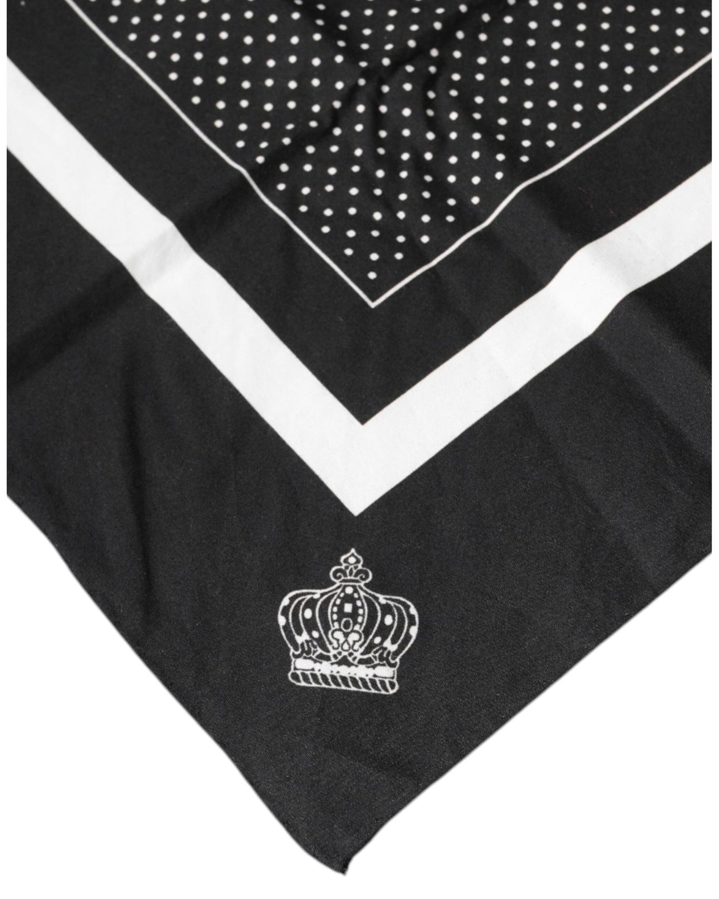 Dolce & Gabbana Men's Black Polka Dots Cotton Handkerchief Scarf - One Size