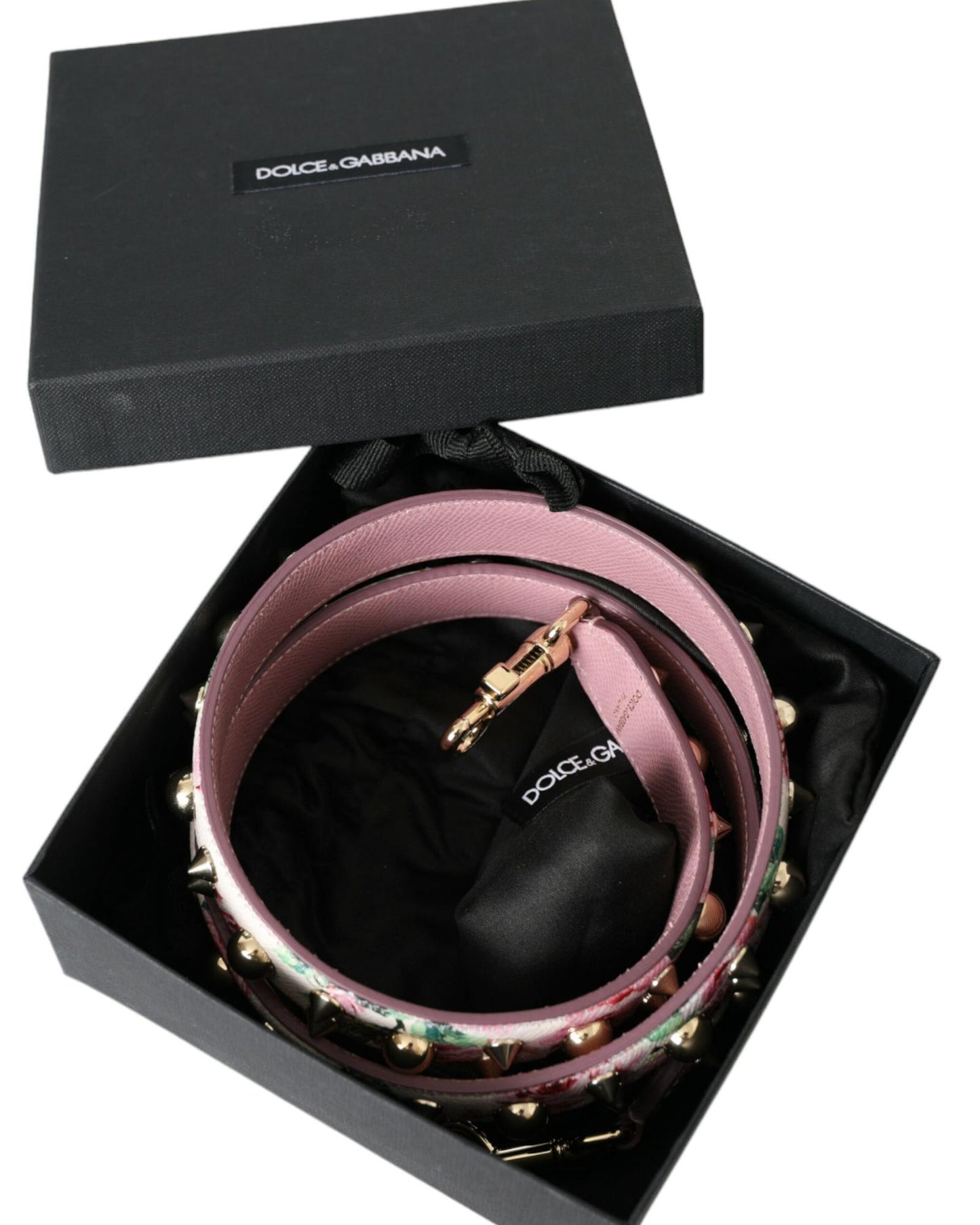 Dolce & Gabbana Women's Pink Floral Handbag Accessory Shoulder Strap - One Size