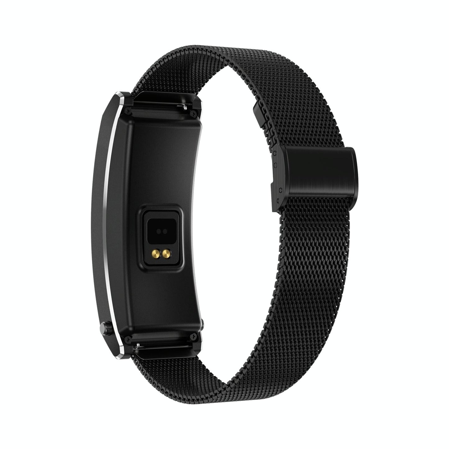 Smart Health Monitoring Bracelet With Bt Call And Leather Strap - Black Leather Strap