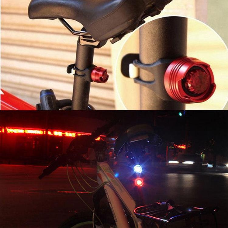 Waterproof Led Bicycle Safety Lights - Red Light Black Case