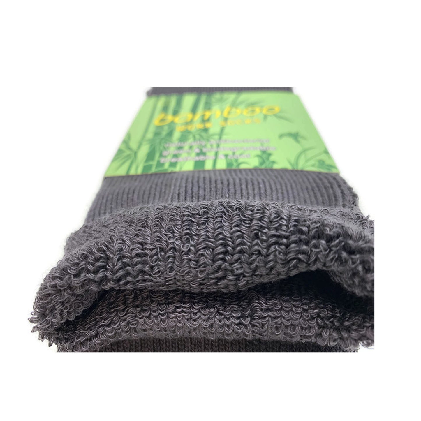 12 Pairs PREMIUM BAMBOO SOCKS Mens Heavy Duty Thick Work Socks Cushion BULK - Charcoal Grey - 11-14