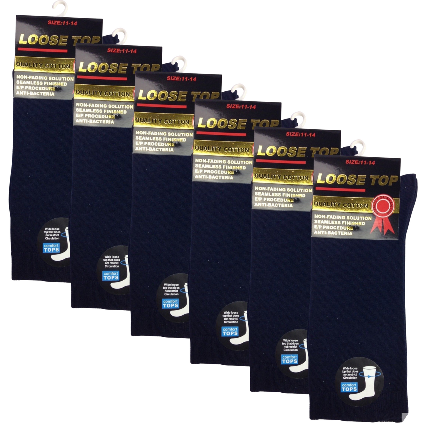 6x Pair COTTON Rich LOOSE TOP SOCKS Dress Medical Circulation Diabetic Comfort - -