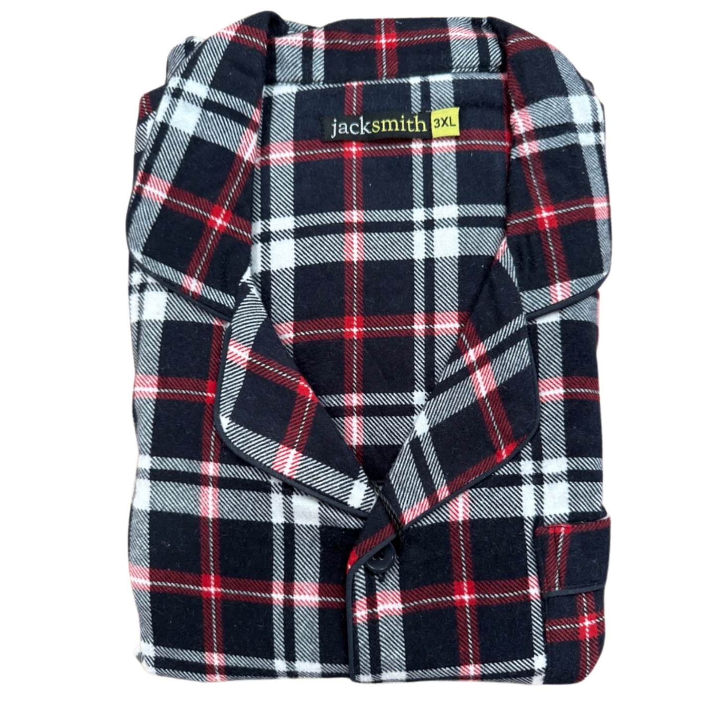 Mens Plus Size Flannelette Pyjamas 100% Cotton PJs Set Top Pants in Red Check - 3XL