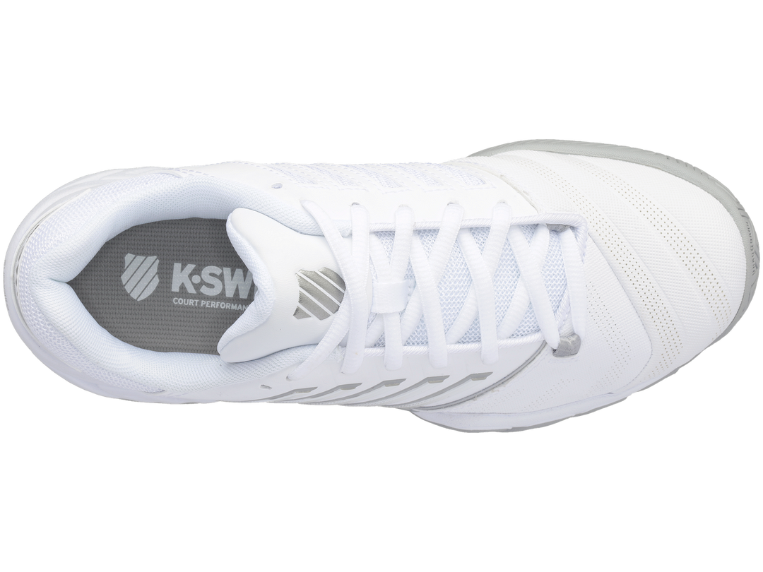 K-Swiss Womens Bigshot 4 AC Tennis Shoes - White/Silver - US 7.5