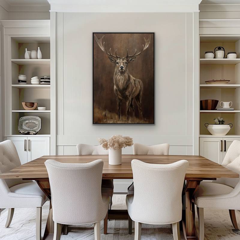 Buck The Deer Artwork Framed Wall Art 80x120cm