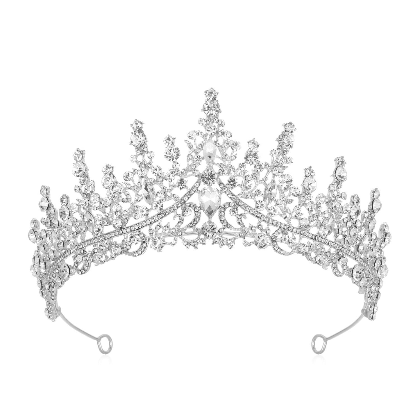Luxury Full Rhinestone Bridal Tiara - Elegant Alloy Crown Hairband with 3A Grade Crystals Silver