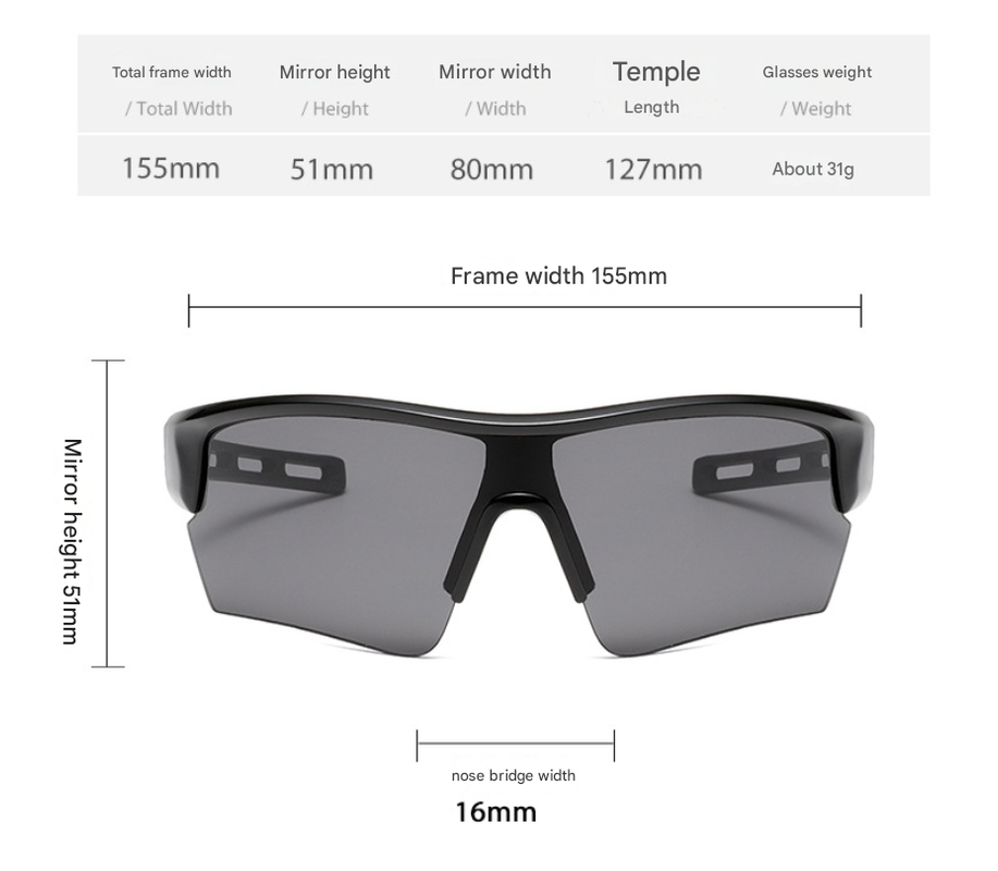 2 pcs Outdoor Sports Sunglasses - UV Protection HD Lenses for Cycling, Boating, Fishing(Black frame black gray film)