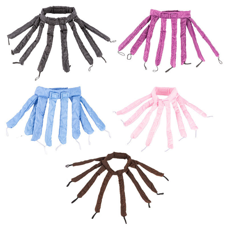 Brown Heatless Octopus Hair Curlers 2-Pack - 50cm Soft Fabric Curling Rods for Effortless, Damage-Free Curls