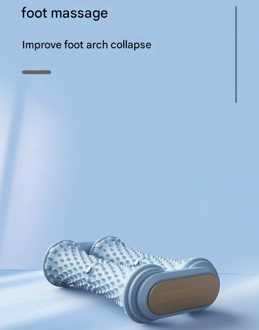 Blue Ergonomic Dual Foot Massage Roller - Deep Tissue Relief for Plantar Fasciitis, Arch Pain & Tired Feet