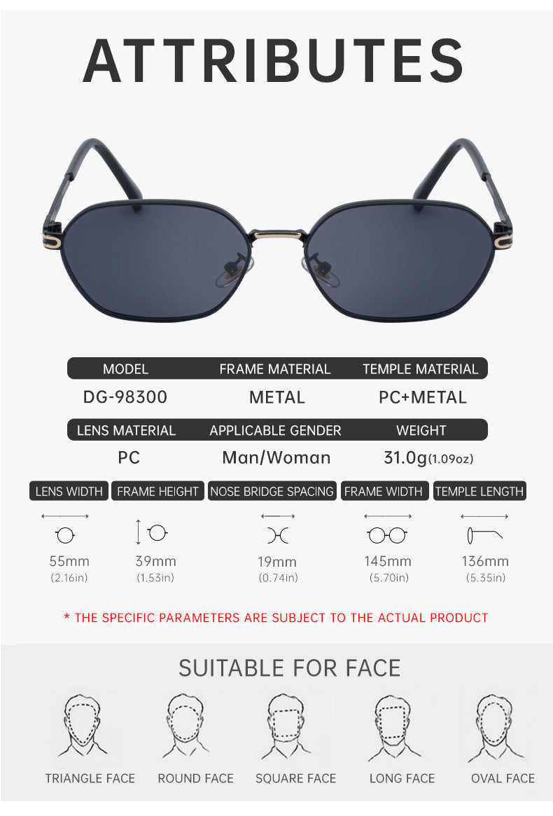 Blue Gradient Lenses Chic Oval Sunglasses for Women - UV400 Protection Lightweight Metal Frame, Comfortable Design