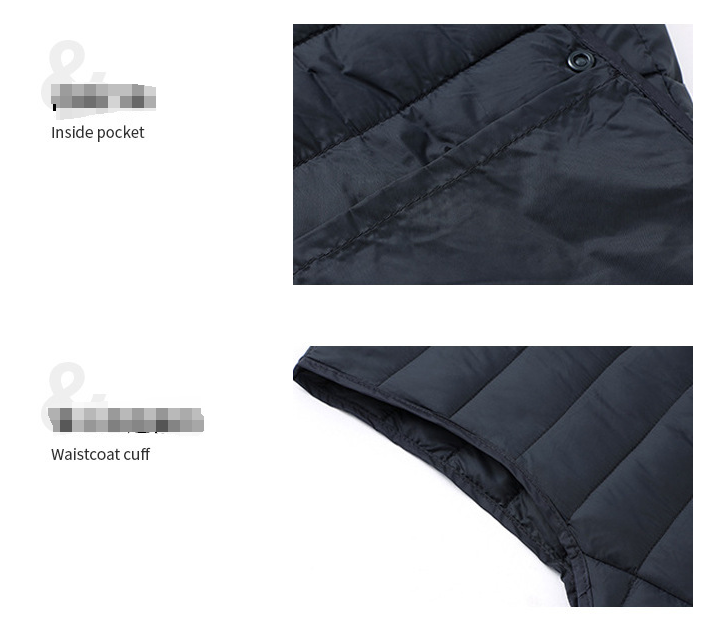 S Black Men's Lightweight Puffer Vest - Stand Collar Quilted Sleeveless Jacket for Winter