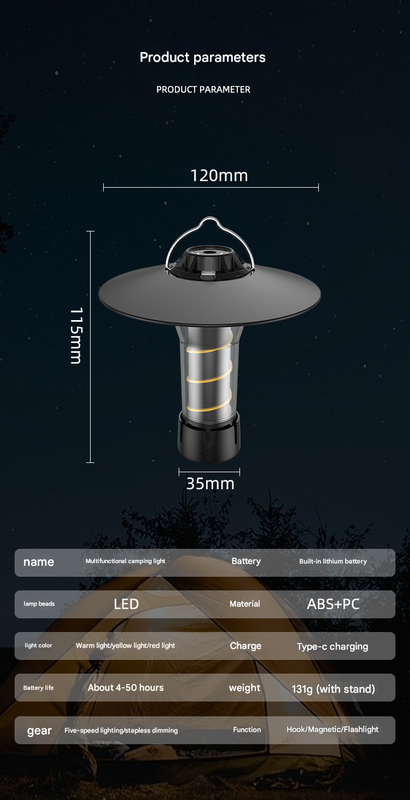 Vintage Lighthouse LED Camping Lantern | 5-Mode Rechargeable Light with Tripod