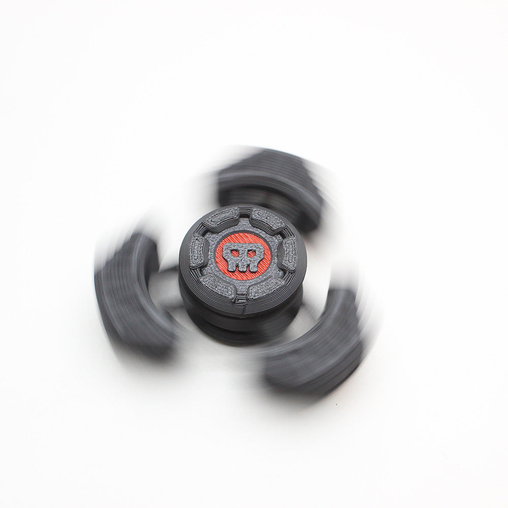 Two Sci-Fi Triangular Keychain Fidget Spinner - 3D Printed EDC Stress Relief Toy(black)