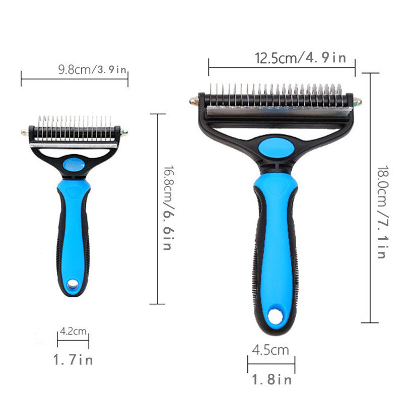 Grey Pet Grooming Comb – Fine Toothed Side for Hair Removal and Detangling, Ideal for Dogs with Long or Thick Coats in Australia