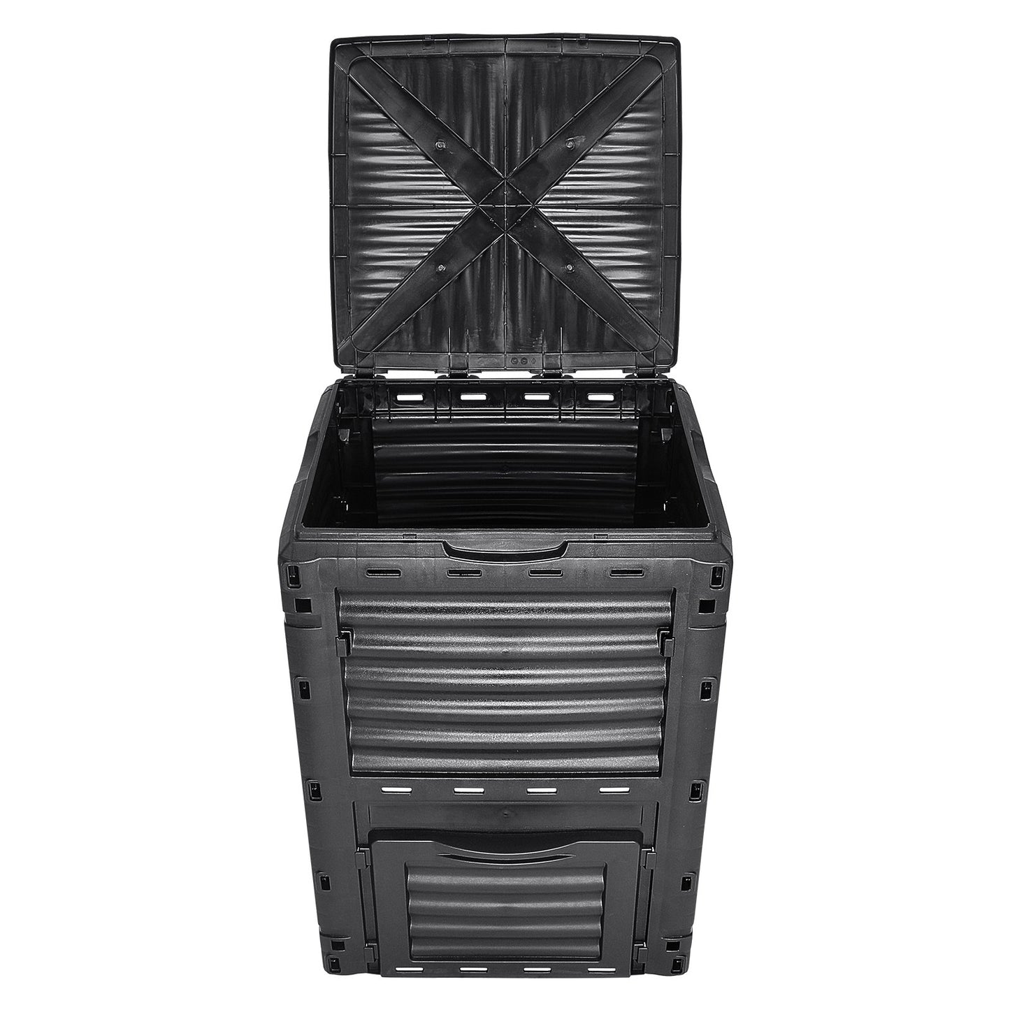 VEVOR Garden Compost Bin 300 L, BPA Free Composter, Large Capacity Outdoor Composting Bin with Top Lid and Bottom Door, Easy Assembling, Lightweight, Fast Creation of Fertile Soil