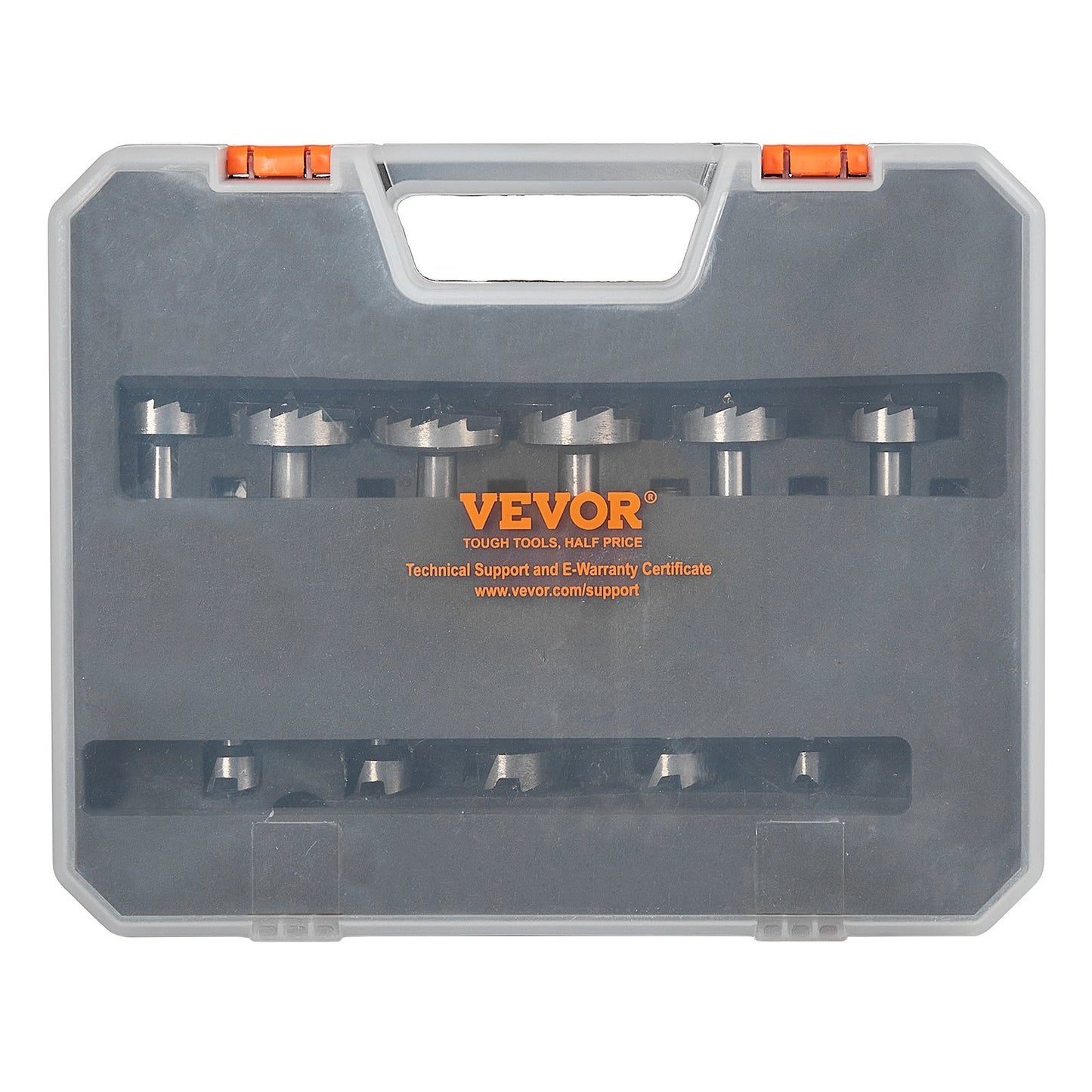 VEVOR Forstner Bit Set, 16 Pcs Forstner Drill Bits Set, 1/4" to 1-5/8", Carbon Steel, with Universal Round Shank, Forstner Drill Bit for Wood and Composite Board, Forstner Bits for Woodworking