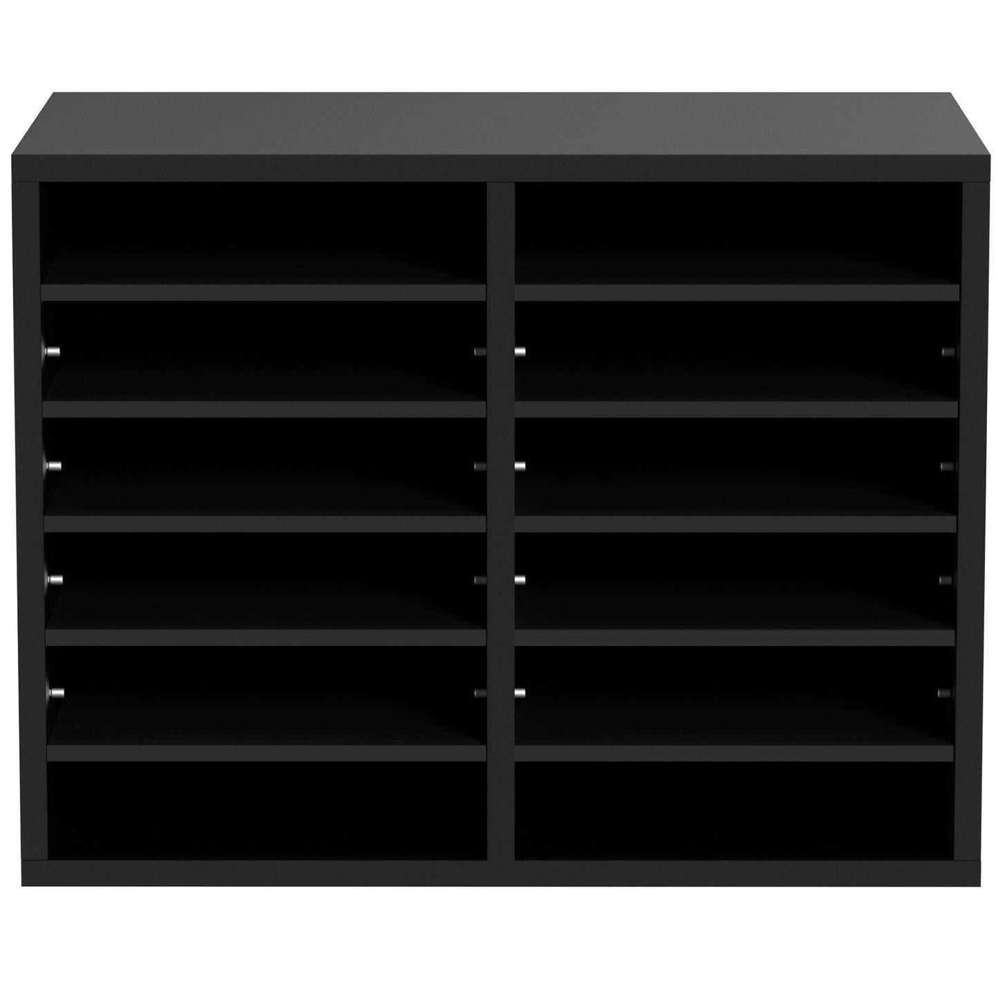 VEVOR Wood Literature Organizer Adjustable File Sorter 12 Compartments Black