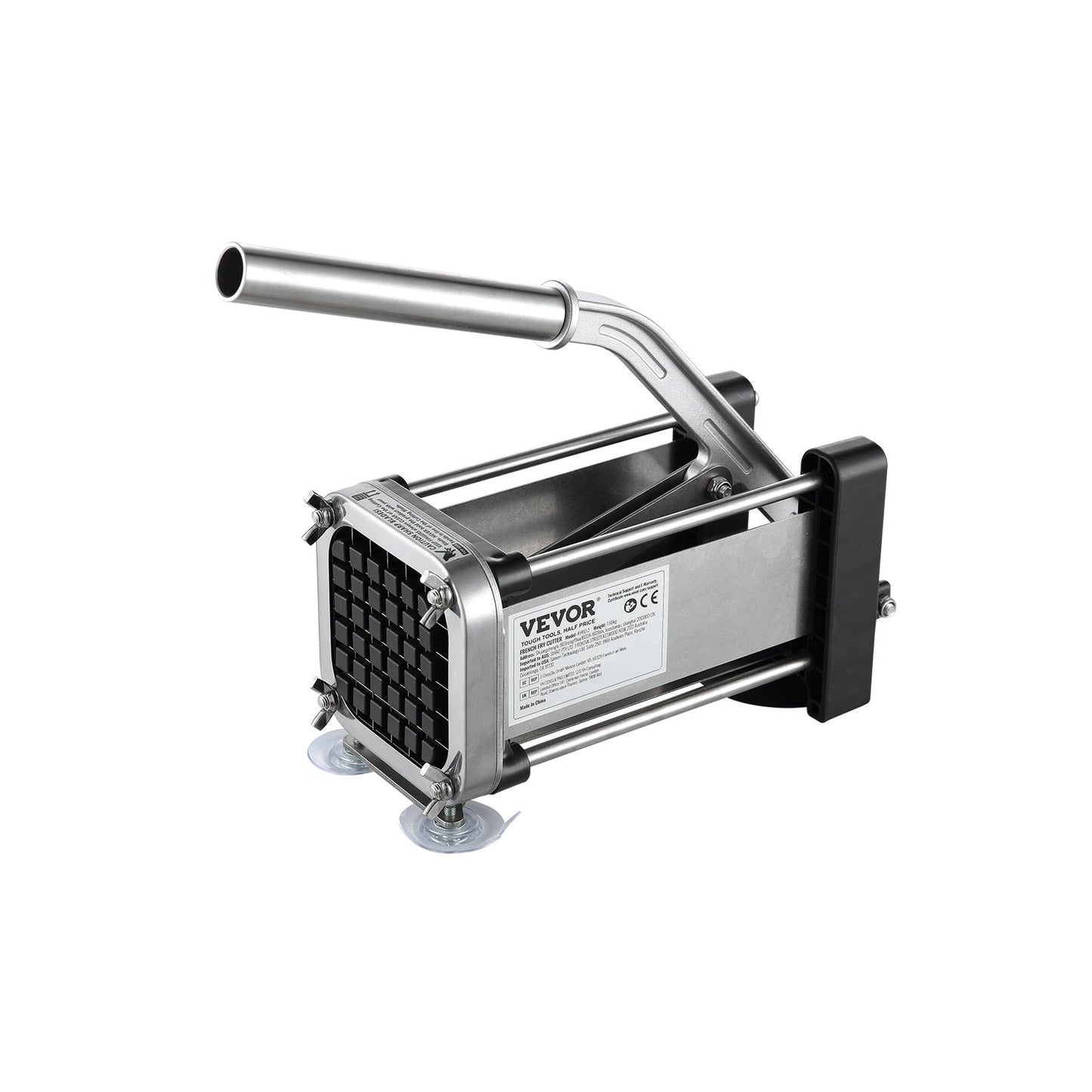 VEVOR French Fry Cutter, Potato Slicer with 1/2-Inch and 3/8-Inch Stainless Steel Blades, Manual Potato Cutter Chopper with Suction Cups, Great for Potato, French Fries, Cucumber, Vegetables, Carrot