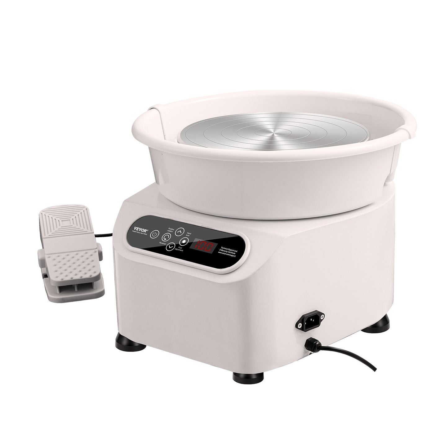 VEVOR Pottery Wheel, 10 inch Pottery Forming Machine, 350W Electric Wheel for Pottery with Foot Pedal and LCD Touch Screen, Direct Drive Ceramic Wheel with Shaping Tools for DIY Art Craft, White