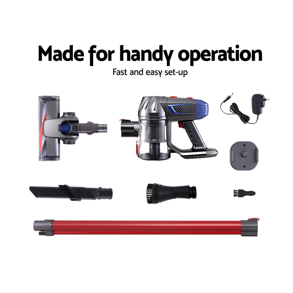 Devanti Handheld Vacuum Cleaner Bagless Cordless Red 150W