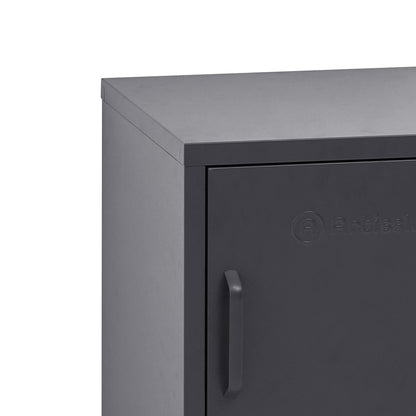 ArtissIn Bedside Table Metal Cabinet - MINI Black