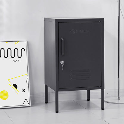 ArtissIn Bedside Table Metal Cabinet - MINI Black