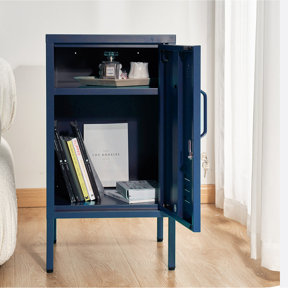 ArtissIn Bedside Table Metal Cabinet - MINI Blue