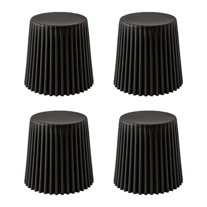 Artiss Set of 4 Cupcake Bar Stools Stackable Foot Stools Black