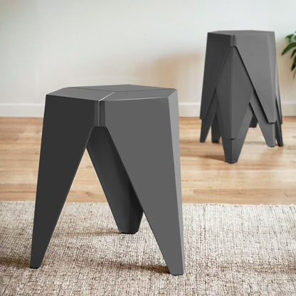 Artiss 4PC Puzzle Stool Bar Stools Stackable Grey