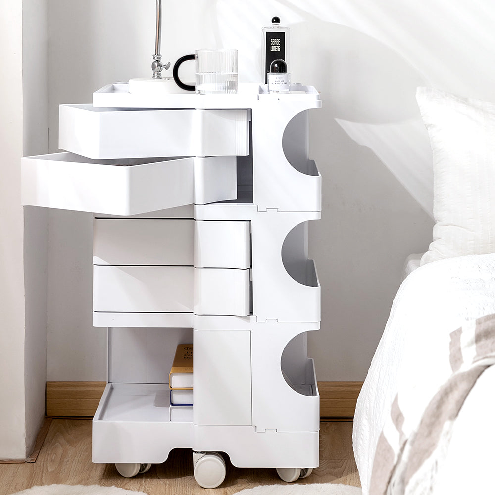 ArtissIn Storage Trolley Bedide Table 5 Tier Cart Boby Replica White