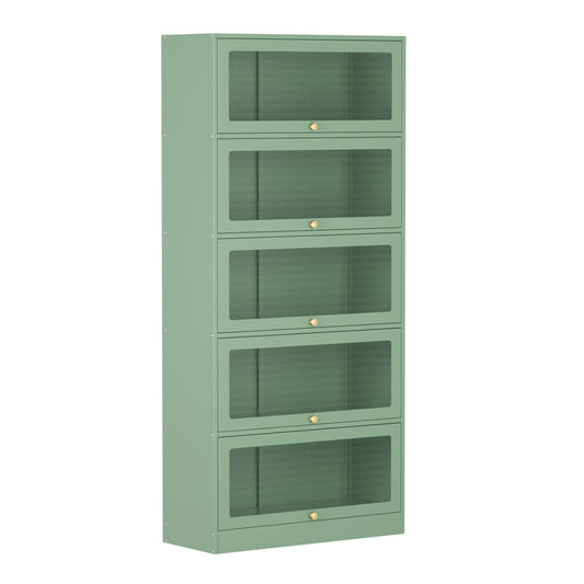 ArtissIn Buffet Sideboard Cupboard Cabinet Storage Mesh Doors Metal Green ELIA