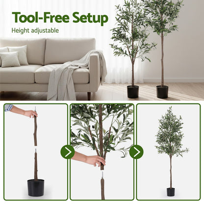 Artiss 180cm Artificial Olive Tree Faux Trees Indoor Decor Artificial Plants Lifelike Plant 1.8M