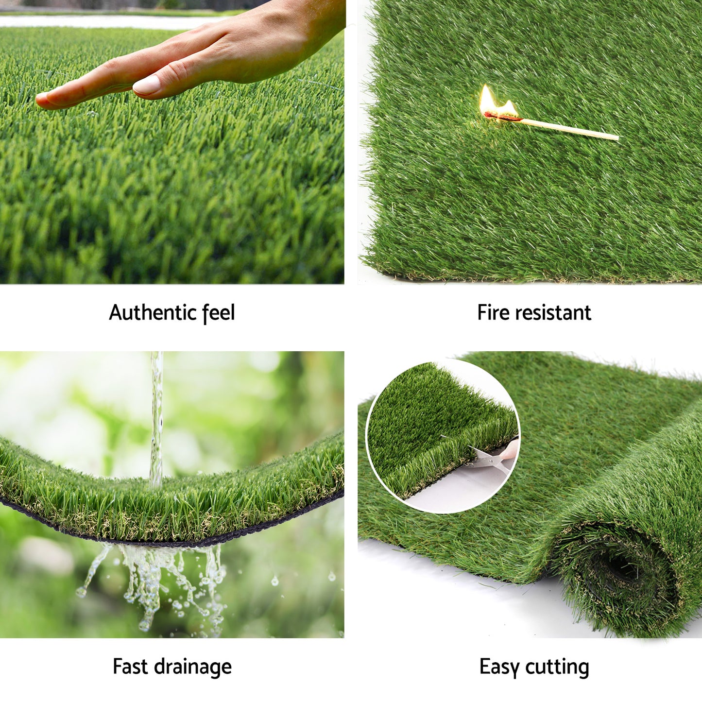 Primeturf Artificial Grass 30mm 2mx5m Synthetic Fake Lawn Turf Plastic Plant 4-coloured