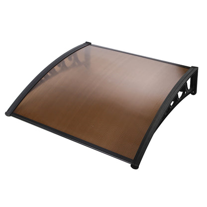 Instahut Window Door Awning 1mx1.2m Brown Hollow Sheet Plastic Frame