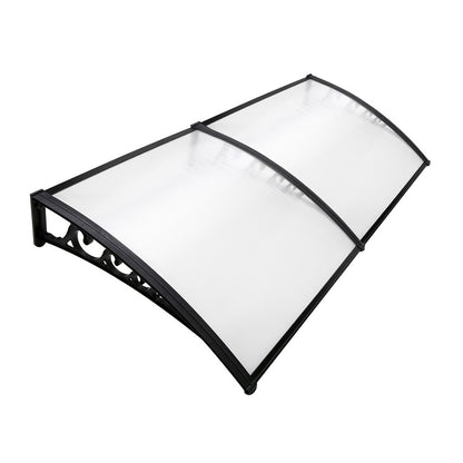 Instahut Window Door Awning 1mx2.4m Transparent Hollow Sheet Plastic Frame