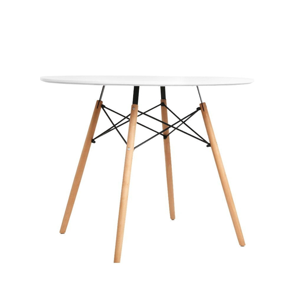 Artiss Dining Table Round White 4 Seater 90CM